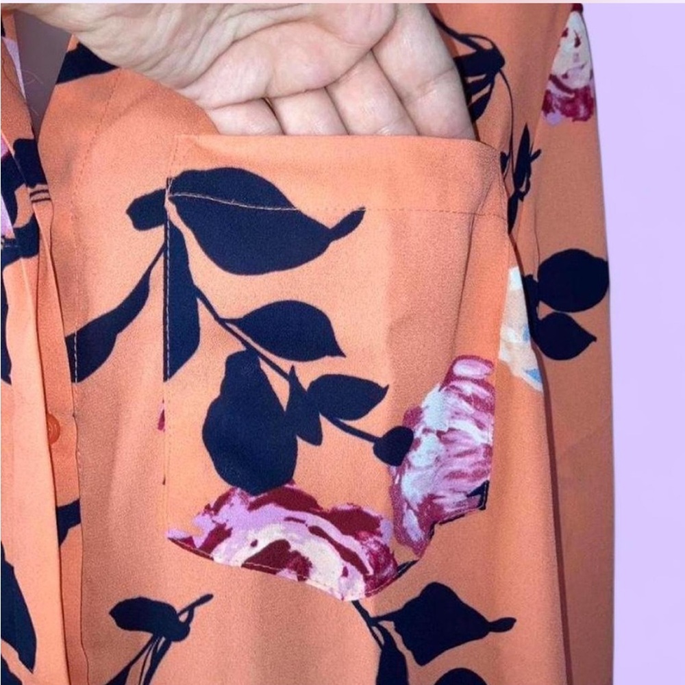 Apt.9 button down floral Top M - Picture 6 of 11